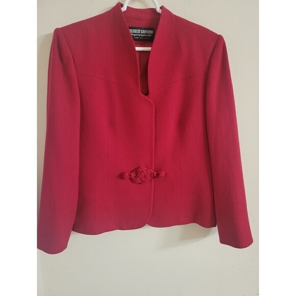 Herbert Grossman Size 10  Hidden Snaps /Frog Closure Wool Jacket Made in the USA - Picture 1 of 9